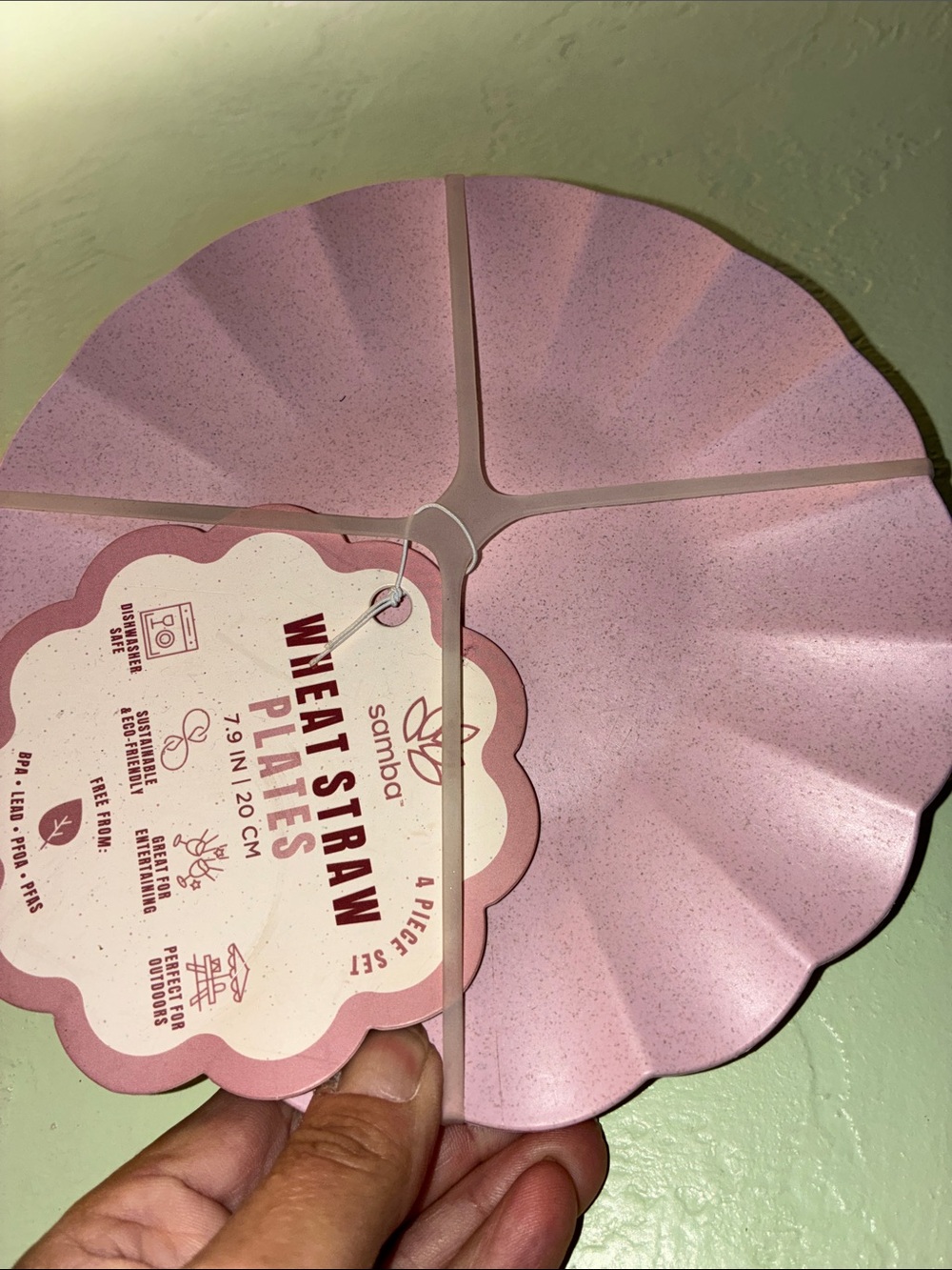 Samba Wheat Straw Plates - Pink Speckled (Set of 4)